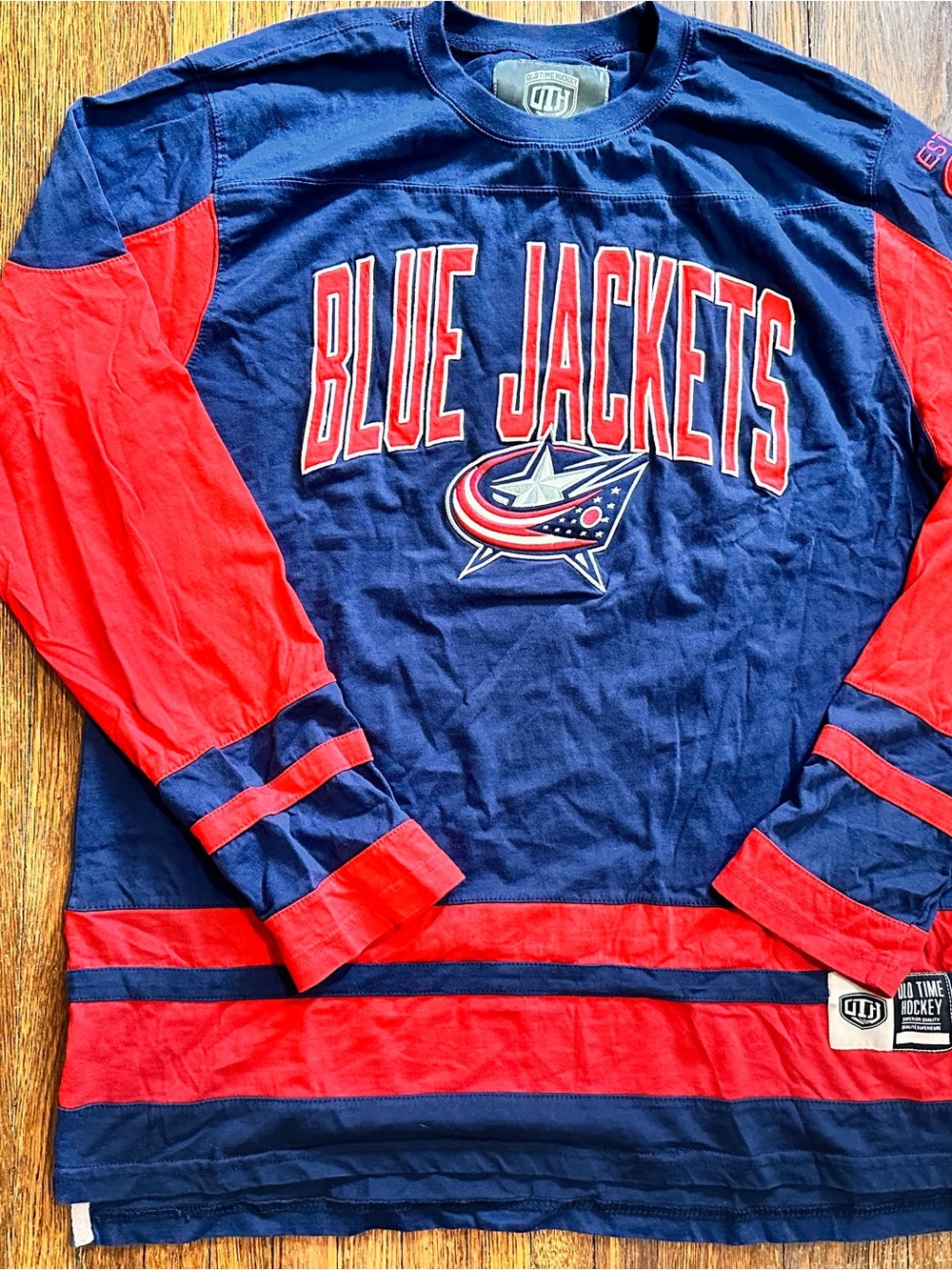 Men’s Large Columbus Blue Jackets NHL Hockey Long Sleeve Shirt